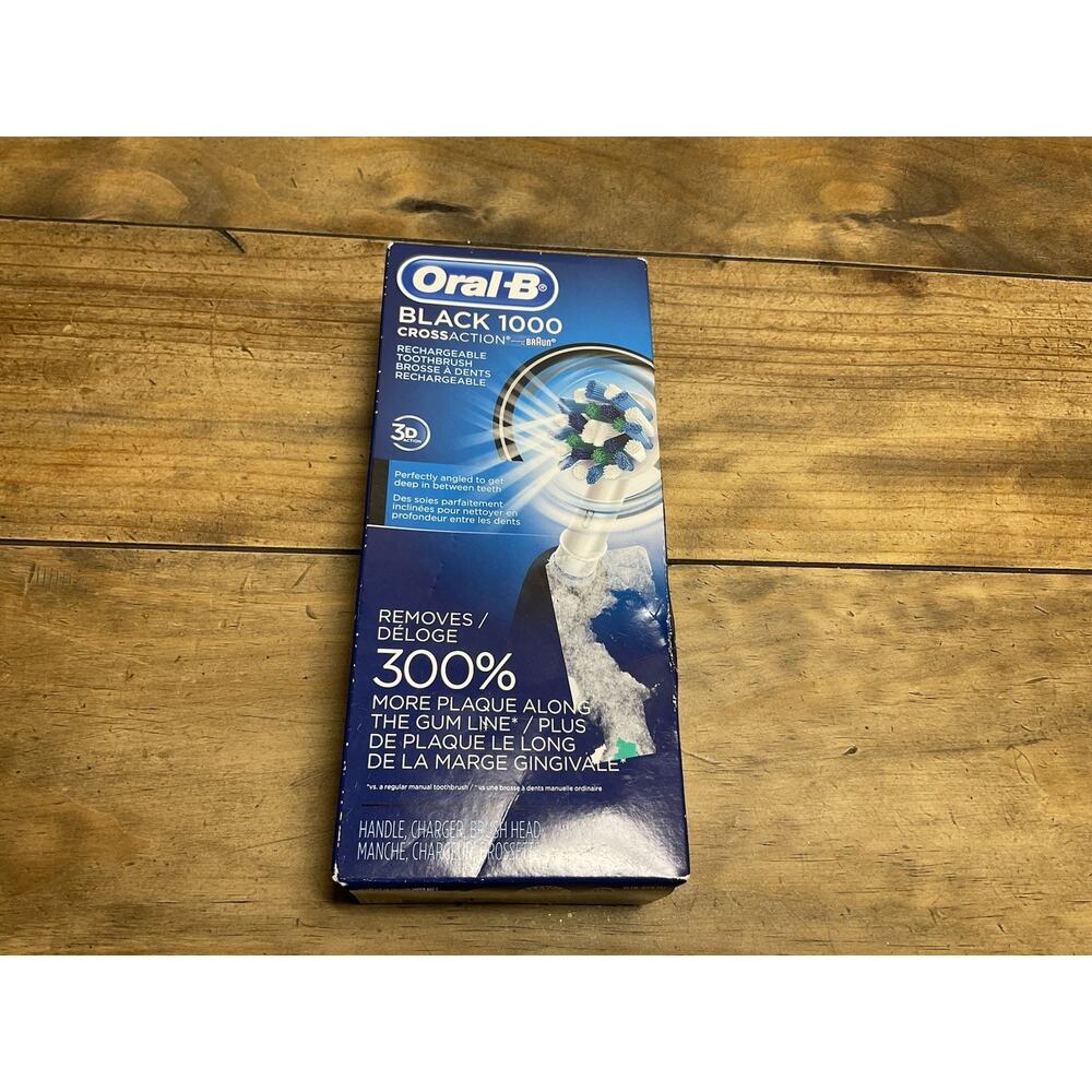 Oral-B Black 1000 CrossAction Electric Rechargeable Toothbrush (New in Box)